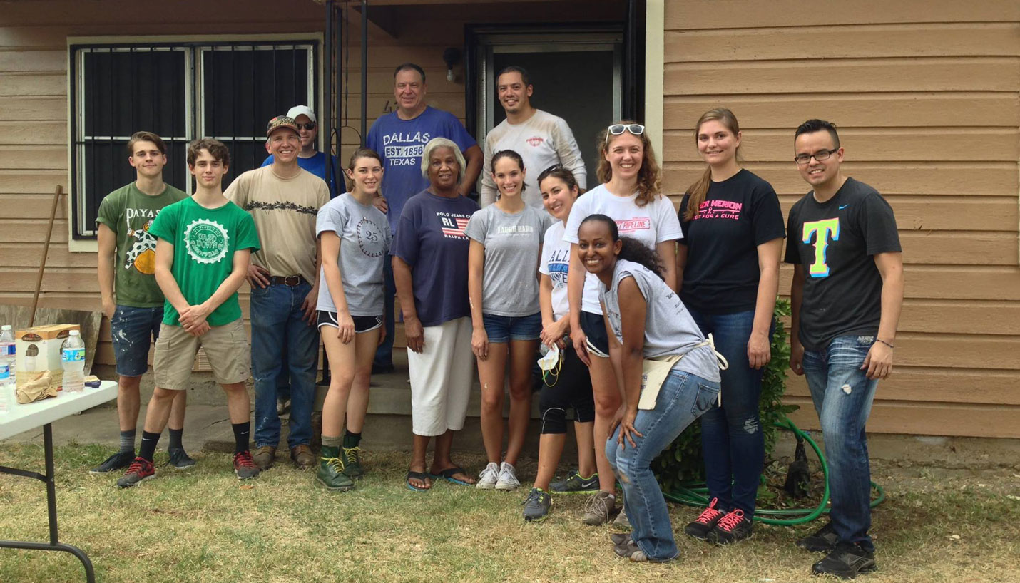 Page team members and homeowner Ms. Sanders - 