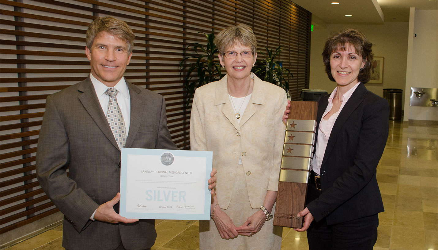 From left: Kregg Elsass (Principal, Page), Joyce Grove Hein (Interim CEO, LRMC) and Liana Kallivoka (AEGB) - Sherwin Field, fieldphotography.com