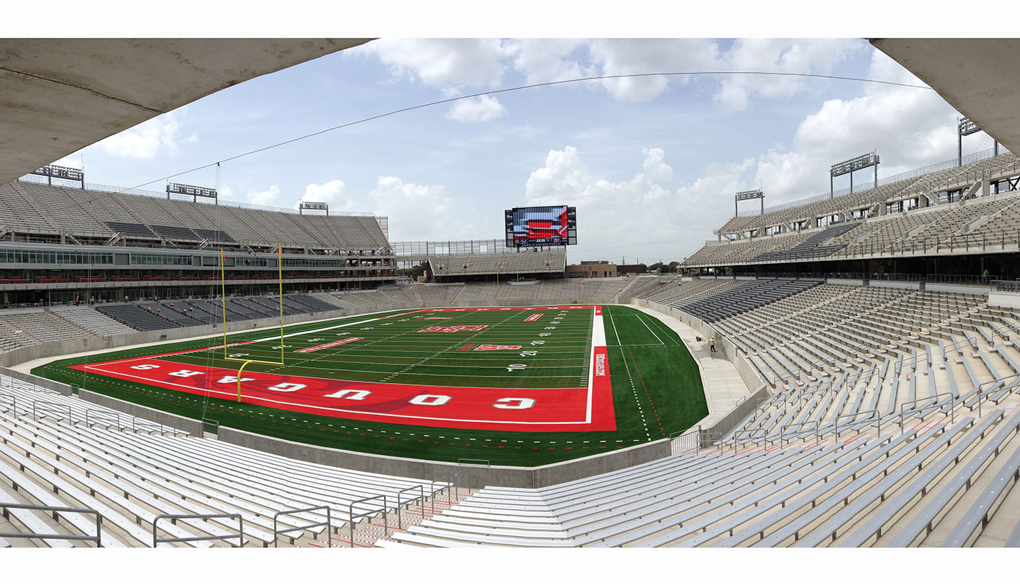 Looking Good From All Angles: A construction photo from earlier in 2014 shows the playing field and scoreboard from the East Concourse. (08/27/2014) - Page