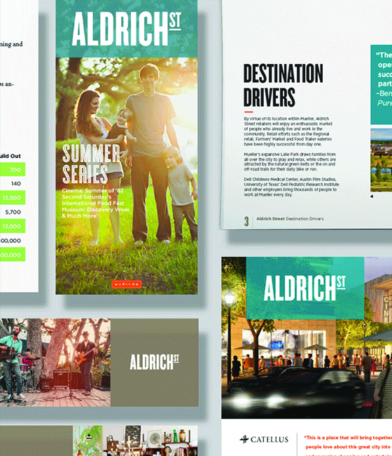 Dyal Branding & Graphics, A Page Company, designed the brand identity for the Aldrich Street Distric